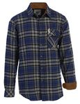 Gioberti Men's Flannel Shirt, Gray/Royal Blue/Black, Small