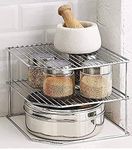 AB99 COLLECTION Stainless Steel 3-Tier Corners Rack for Kitchen Rack, Plate Dish Rack for Kitchen, Countertop Storage Rack for Corners, Multipurpose Rack for Kitchen (Corners Rack)