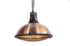 Kalos Copper Pendant Patio Heater - Double Frost Halogen Outdoor Heater - 2 heat outputs garden heater - Provides Instant Heat