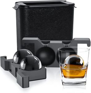 AUS Living Crystal Clear Ice Ball Maker - 6.3cm Large Round Ice Spheres for Cocktails, Whisky, Beverages - Enhance Your Drink Experience. Slow-Melting, Perfectly Elegant Chilled Drinks (2 Sphere)