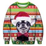 Honeystore Unisex Ugly Christmas Sweatshirt 3D Print Pullover Holiday Party Shirt BFT-042 XXL