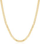 Barzel Mariner Chain Necklace for Women, 18K Gold Plated Mariner Chain Necklace (18 Inches, 4.5MM Gold)