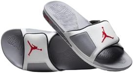 Jordan Hydro III Men's Slides, Summit White/Cement Grey/Black/Fire Red, 9