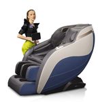 ROBOTICVIBE Massage Chair - RV2020: Led Touch, 20 Auto Wellness Programs, Rotary Switch, Full Body Airbag and Zero Gravity. Ultimate Comfort Massage Chair for Full Body at Home (White & Blue)