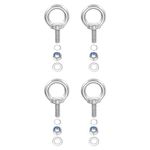 PATIKIL M8 x 20mm Lifting Shoulder Eye Bolt, 4Pcs 304 Stainless Steel Lifting Ring Threaded Eyebolt with Nuts Washers for Hanging Hammocks Articles