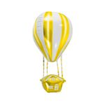 Party Decorz Hot Air 4D Foil Balloon Big Size (34X11 Inch, 1pcs) | Golden Parachute 4D Foil Balloon For Kids Birthday Decoration