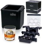 4 Piece Crystal Clear Ice Cube Maker - Round Ice Cube Mold Makes Large Crystal Sphere Ice for Cocktails & Drinks - Clear Ice Maker with Silicone Container - Durable, Freezer-Safe, Food-Safe - 7Grand