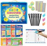 Magic Grooved Writing Practice for Kids Ages 3-8 Reusable Grooved Handwriting Practice Books for Kids 5-7 Preschool Tracing Learning Activities Educational Valentines Day Gifts for Kids