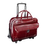 Checkpoint-Friendly Women's Laptop Briefcase, Leather, Mid-Size, Red - Lakewood | McKlein - 96616