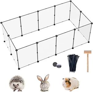 C&AHOME 12 Panels Pet Playpen, Portable Large Plastic Yard Fence Small Animals, Puppy Kennel Crate Fence Tent, 28 X 20 Inch, White, UPP5070W