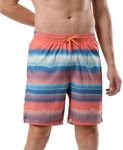 Speedo Men's Recycled Polyster Printed Leisure Watershorts - Pumpkin Spice & Fandango Pink