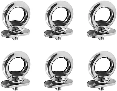 TTZEZE Kayak Tie Down Eyelet,304 Stainless Steel Kayak Track Mount Tie Down,Heavy Duty Eyelet Rail for Kayaking,Yachts,Sailboats,RV Rail Rings,Canoe