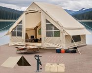 DanCoom Inflatable Camping Tent, 4/6 Person Family Tents for Camping, Big House Air Tent Includes Large Tarps, Easy Setup Blow Up Tents, Glamping Large Vestibule
