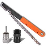 ZAWTR Bike Cassette Removal Tool, 1 Pcs Chain Whip and Cassette Tool/2 Pcs Cassette Lockring Tool, Bicycle Freewheel Removal Tool Sprocket Remover Set for 6, 7, 8, 9, 10, 11 Speed Cassette