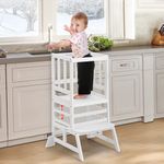 COSYLAND Height adjustable toddler kitchen step stool - kitchen learning helper standing tower for kitchen counter bathroom nursery