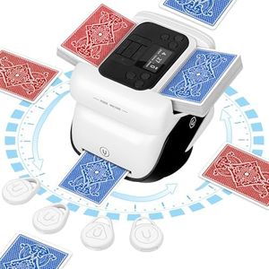 BEE&FLOWER Card Shuffler and Dealer 2-in-1 Automatic Programmable Multiple Game Modes Low Noise Dealing for Poker, Blackjack and More, 1-8 Players