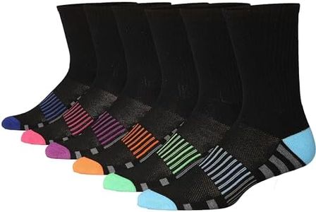 JAMES FIALLO Men's Cushion Crew Socks 6 Pairs - Comfortable Performance Socks for Running, Hiking, and Athletic Activities - Warm Socks For Men, MCC01-A
