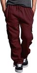 Victorious Men's Heavyweight Fleece Cargo Sweatpants, Burgundy, Medium