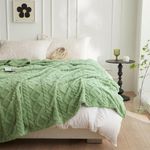 DAWNTREES Soft Flannel Blanket 200x230cm, Light Plush Comfortable Texture, Suitable for Sofa Travel Camping Four Seasons Plush Blanket Green