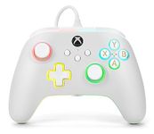 PowerA Advantage Wired Controller for Xbox Series X|S with Lumectra - White, gamepad, wired video game controller, gaming controller, works with Xbox One and Windows 10/11, officially licensed