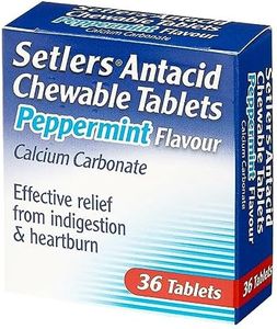 Setlers Antacid Chewable Tablets, Peppermint Flavour, 36 pack, Contains Calcium Carbonate, Effective Relief From Indigestion & Heartburn, Tackles Acid Reflux