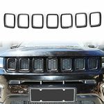 Mactoom Grille Inserts Grill Cover Compatible with Jeep Compass 2017-2021 Front Grill Cover Rings Frame Trims Kit 7PC (Carbon Fiber Look)