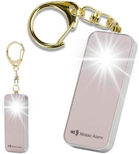 Ultrathin Personal Alarm Rainproof Ultra-Lightweight (0.8 oz) Bulky-Free Keychain Siren for Women, Students Safety. SOS Emergency 130db Hiking Alert Strobe Light. Replaceable Battery. Rose Gold