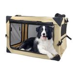 Large Dog Crate, Dog Travel Crate for Car, Collapsible Dog Crate Carrier, Soft Fabric Portable Dog Crates, Dog Cage Dog Kennel Outdoor & Indoor