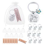 Partideal 10 Sets Friend Keychain Gifts Friendship Keyring Best Friend Keychain for Women Best Friend Birthday Gifts with 10 Pcs White Organza Bags and Thank You Cards True Friend Gifts