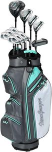 MacGregor ZT1 Ladies Golf Set – Graphite 6-SW, Cart Bag, Right Hand, Grey/Turquoise