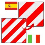 Aluminium warning sign for Italy/Spain, 50 x 50 cm, reflective for bicycle carrier, rear trailer, caravan