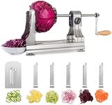 WellToBe 6-Blade Vegetable Spiralizer Spiral Slicer Veggie Pasta Spaghetti Maker for Healthy Low Carb/Paleo/Gluten - 304 Food Stainless Steel Body