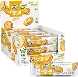 Lenny & Larry's The Complete Cremes®, Sandwich Cookies, Vanilla, Vegan, 5g Plant Protein, 6 Cookies Per Pack (Box of 12)