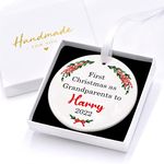 Personalised First Christmas as Grandparents Bauble, Grandma & Grandad Nan Nanny Christmas Ornament, New Grandparent Gift, 1st Xmas Grandparent, With Gift Box