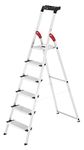 Hailo 8040-607 XXL safety ladder, 6 steps, multifunction tray, 130 mm deep steps, made in Germany