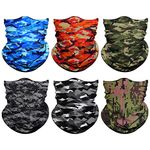 MOSTEP 12Pcs-Camouflage-4: Neck Gaiter, 6Pcs/ 9Pcs Sport Headwear Face Bandana Mask Elastic Uv Resistence Magic Headband For Men And Women