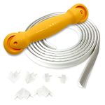 Instatrim Flexible Self-Adhesive Trim Bundle with Applicator - Caulking Kit with 3 Meters of White 1.9cm Wide Caulk Strip, 6 Corner Pieces, & Applicator Tool - InstaTrim The Original Flexible Trim