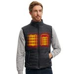 CONQUECO Men's Heated Vest Jacket: Slim Fit Electric Heating Gilet with Battery Pack in Winter Warm for Outdoor Camping Hiking Hunting (Black,M)