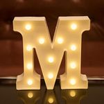 LED Letter Lights Alphabet Light Up Sign for Night Light Home Party Birthday Wedding Bar Decoration LED Letter Battery Powered Christmas Night Light Home Bar Decoration (M)