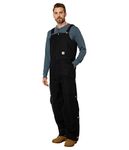 Carhartt Men's Loose Fit Firm Duck Insulated Biberall, Black, Medium