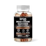 Mushroom Complex Gummies 3000mg - 10 Brain Health Mushrooms Gummies Supplement Promotes Focus, Memory, and Mood - 60 Count (Rasberry Flavor, Halal, Gluten-Free, Vegan) (1)