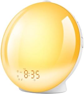 Sunrise Alarm Clock, Wake Up Light/Night Light Sunrise Sunset Simulation & Sleep Aid, Dual Alarm Clock, 8 Colors with FM Radio, 7 Natural Sound and Snooze Bedroom Decor for Kids Adults Hard Sleepers