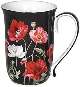 PNC Poppies Mug, Black, 405 cc Capacity