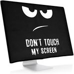 kwmobile Computer Monitor Cover Compatible with 31-32" Monitor - Don't Touch My Screen White/Black