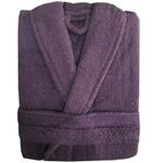 Womens Bathrobe Mens Ladies Bath Robe 100% Egyptian Cotton Dressing Gown Terry Towelling Long Free Size Unisex (Plum)