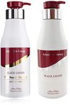 Mon Platin Black Caviar Natural Silk Therapy Shampoo and Conditioner Set (2 items) : Total Repair Shampoo For Dry/Colored Hair & Total Reviving Conditioner (17oz/500ml each)