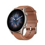 Amazfit GTR 3 Pro Smart Watch with BT Phone Calls, Blood Pressure Monitoring, 1.45”AMOLED Display, 24/7 Heart Rate Tracking, Alexa, GPS, WiFi, 12-Day Battery Life, 150 Sports Modes (Leather Brown)