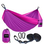 Kootek Camping Hammock 500 lbs Capacity, Camping Essentials, Lightweight Portable Double Hammock with Tree Straps, Camping Gear for Outside Hiking Camping Beach Backpack Travel