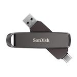 SanDisk Extreme PRO Dual Drive 512GB (USB Type-A & Type-C Connectors, High Performance Flash Drive, Read speeds up to 1000 MB/s, Data Encryption, Automatic Backup, File Management, Metal Design) Black