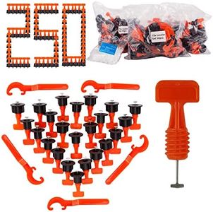 Tile Leveling System 1/16" Kit Reusable, 250pcs Tile Leveler Spacer, 500pcs 1/12" Tile Spacers and 5pcs Special Wrench, Tile Installation Tool Kit for Building Walls & Floors